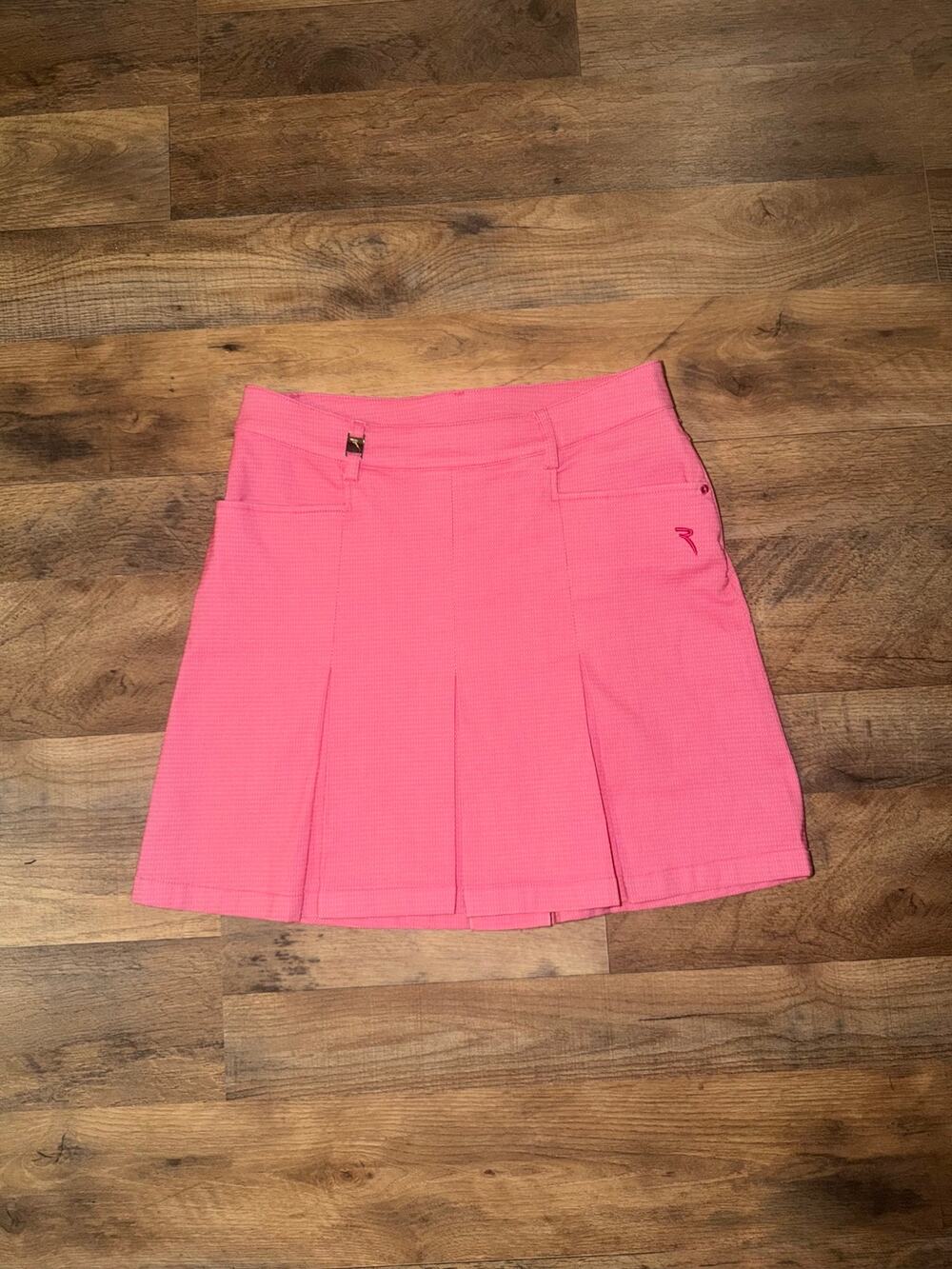 Chervo women’s pleated sunblock pink golf skirt